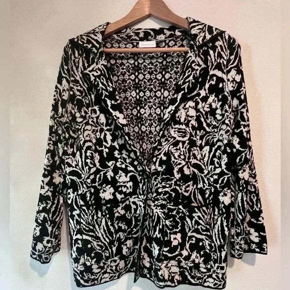 Anthropologie Ett:Twa Sweater Womens Size XS Intarsia Reversible Knit Cardigan - Picture 1 of 4